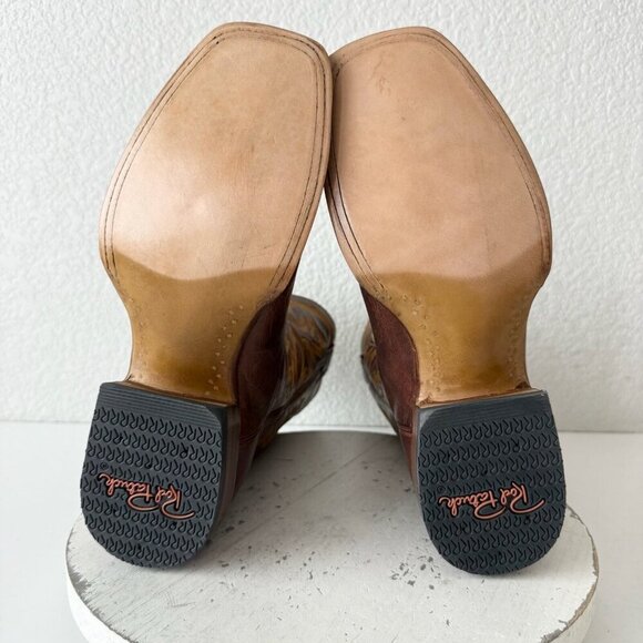 NEW Rod Patrick Mens Cowboy Boots Size 8.5D Perro Loco Brown Western Square Toe - Picture 9 of 12